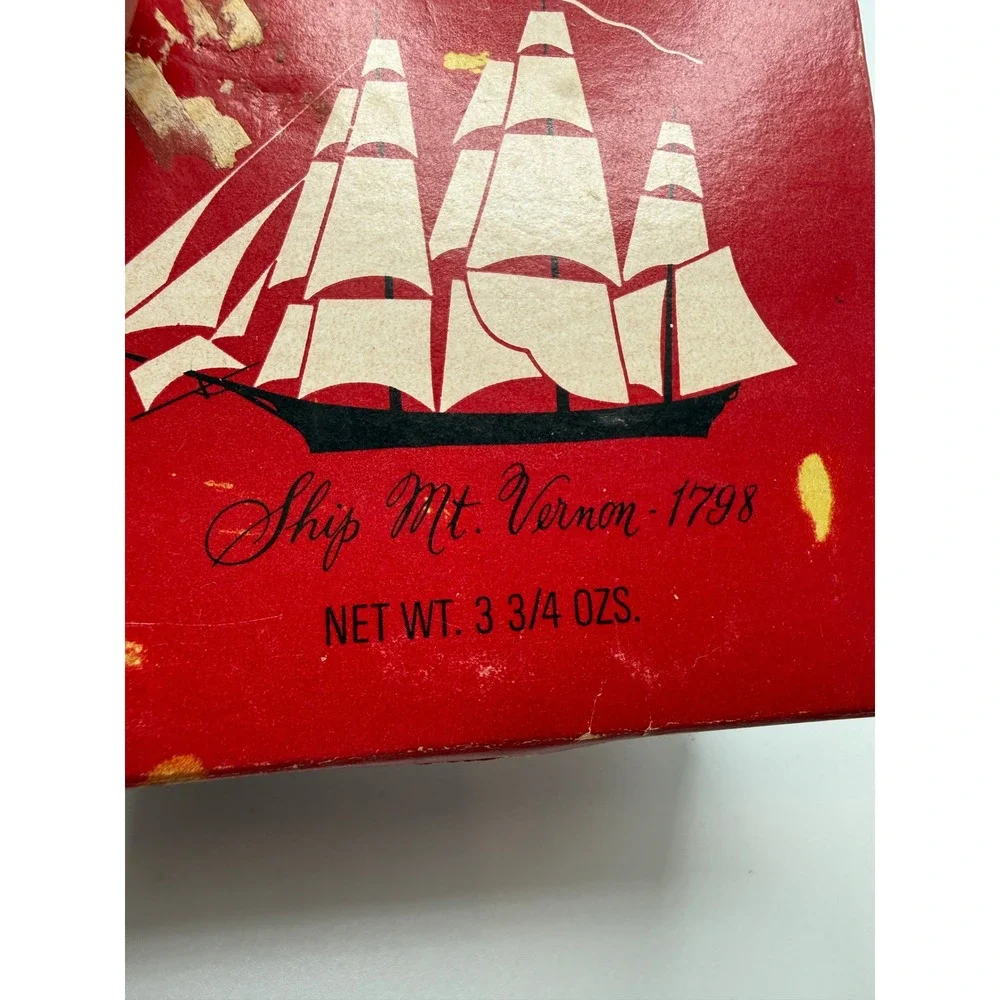 Vintage Old Spice Shaving Mug Refill Soap Ship Mt Vernon 1798 Red Box NEW OS